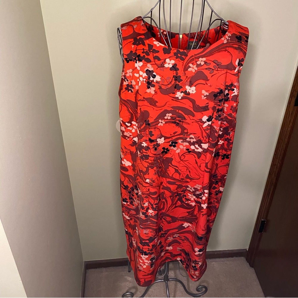 Taylor Red and Pink Floral Dress